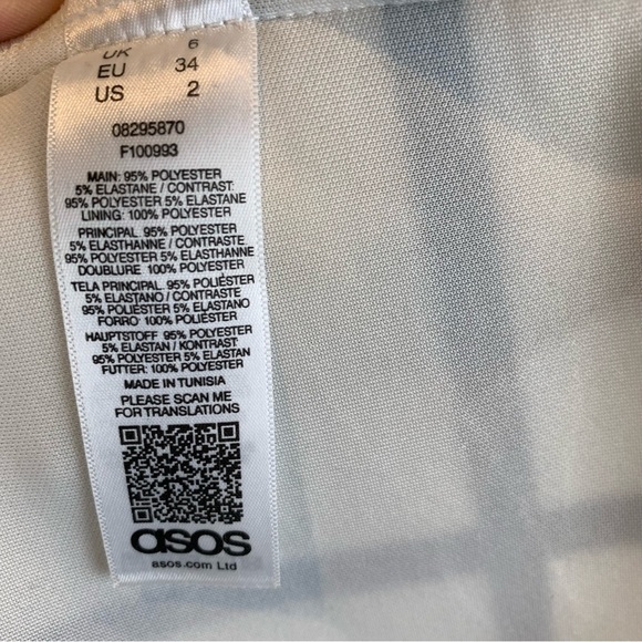 ASOS sz 2 Design Black White Ruffle Grid Check Waterfall Bodycon Midi Dress - Picture 9 of 10